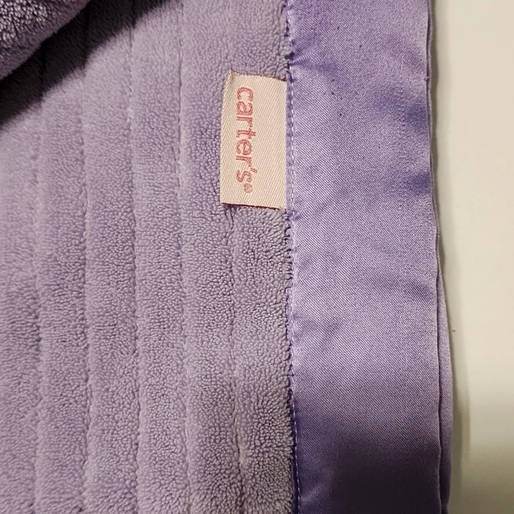 Carter's purple plush blanket I love my family Elephant Giraffe